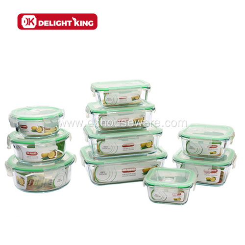 Microwave Use Airtight Vent Lid Glass Food Container